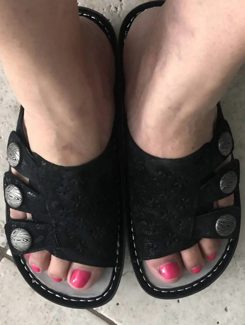Alegria Women's Black Julee Vinely Slide Size 6-6.5 NWT Box